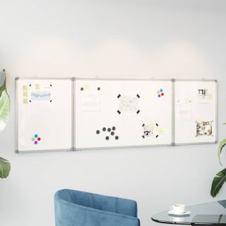 kokkupandav valge magnettahvel, 160x60x1,7 cm, alumiinium