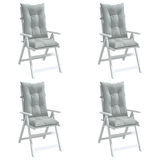 Подушки для стула с высокой спинкой 4 шт., светло-серые, 120x50x7см, ткань
