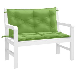 Подушки для сидения садовой скамейки 2 шт., зеленые, 100x50x7 см, ткань