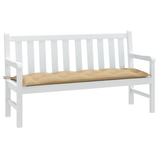 подушка для сиденья садовой скамейки, бежевая, 150 x 50 x 7 см, ткань