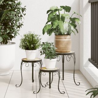 taimealused 3 tk, terrakota ja valge, keraamiline