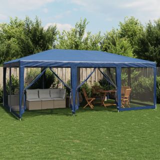 peotelk 10 võrgust külgseinaga, sinine, 6x4 m HDPE