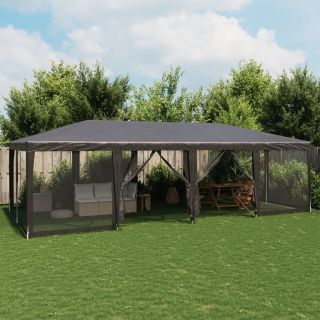 peotelk 12 võrgust külgseinaga, antratsiit, 8x4 m HDPE