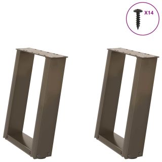 kohvilaua jalad U-kujulised 2 tk, naturaalne teras, 38 x (42–43) cm, teras
