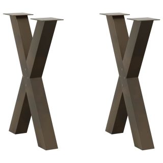 söögilaua jalad, X-kujulised, 2 tk, naturaalne teras, 50 x (72–73) cm, teras