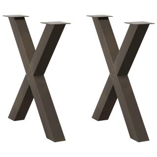 söögilaua jalad, X-kujulised, 2 tk, naturaalne teras, 70 x (72–73) cm, teras