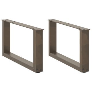 Ножки для кофейного столика U-образные, 2 шт, натуральная сталь, 70 x (30–31) см, сталь