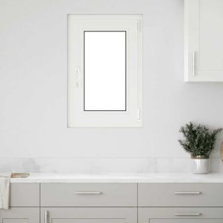 keldriaken RISOR 50 x 75 cm, kallutatav ja pöördavatav, DIN, vasakpoolne, valge