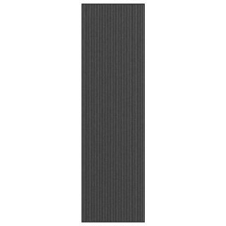 коврик для двери, полосатый, черный и серый, 115 x 400 см