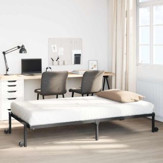 voodiraam ilma madratsita Kokkupandav must 90x200 cm terasest