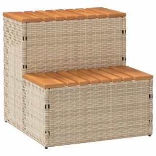 mullivann Step Beež 50x50x50,5 cm polürotangist ja akaatsiast