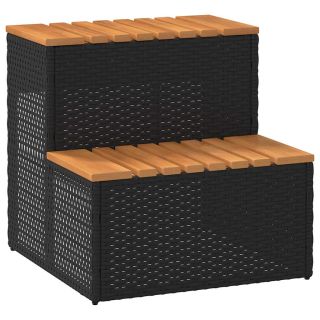 mullivann Step Black 50x50x50,5 cm polürotangist ja akaatsiast