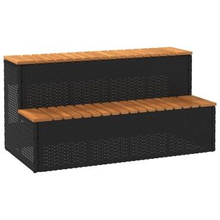 гидромассажная ванна Step черная 100x50x50,5 см из полираттана и акации