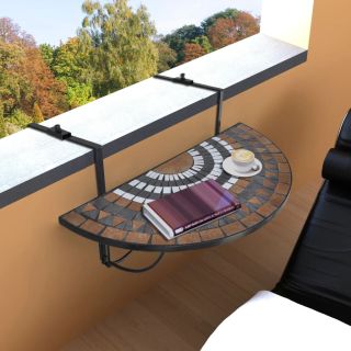 rippuv rõdulaud, terrakota ja valge, mosaiik