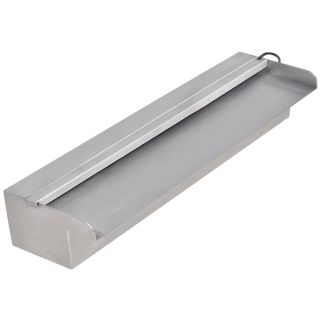 Ristkülikukujuline basseini purskkaev LED-tuledega terasest 45 cm