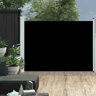 lahtitõmmatav terrassi külgsein, 120 x 500 cm, must