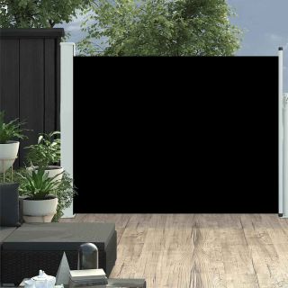 lahtitõmmatav terrassi külgsein, 140 x 500 cm, must