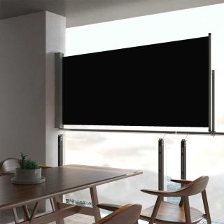 lahtitõmmatav terrassi külgsein, 60 x 300 cm, must