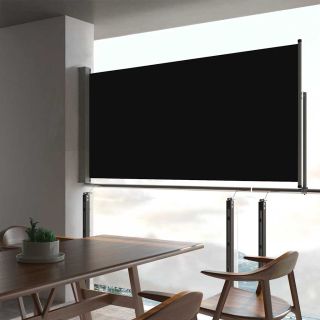 выдвижная боковая стенка патио, 80 x 300 см, черная