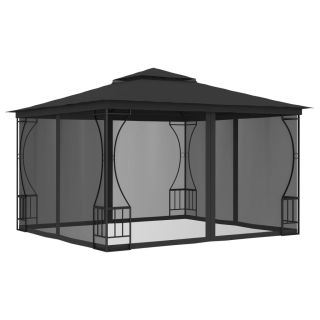 тент с сеткой, 300 x 300 x 265 см, антрацитово-серый