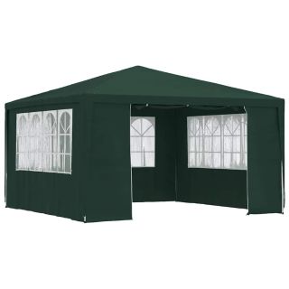 professionaalne peotelk külgseintega, 4x4 m, roheline 90 g/m²