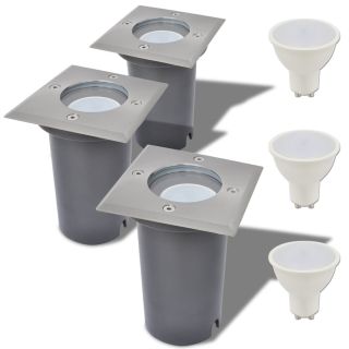 maapinna LED-valgustid 3 tk kandiline
