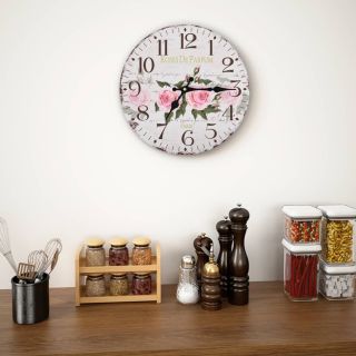 старинные настенные часы, цветок, 30 см