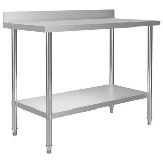 köögi töölaud pritsmekaitsmega, 120x60x93 cm, roostevaba teras