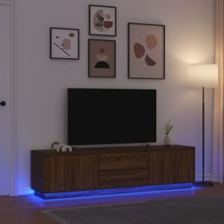 LED-tuledega telerikapp, pruun tamm, 193,5x41x50 cm