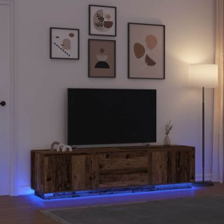 LED-valgustitega telerikapp, vana puit 193,5x41x50 cm