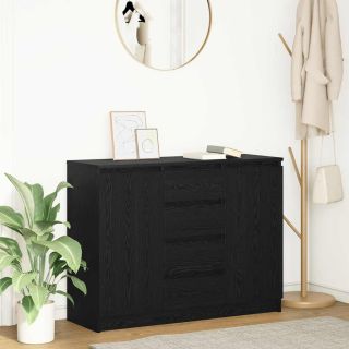 puhvetkapp sahtlitega, must tamm, 100,5x35x76 cm, tehispuit