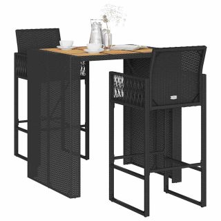 3-osaline aiatangide komplekt ilma patjadeta Black