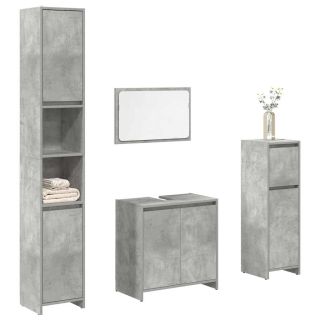 4-osaline vannitoa mööblikomplekt, betoonhall, tehispuit