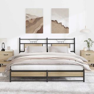 metallist voodiraam ilma madratsita Sonoma tamm 183x213 cm
