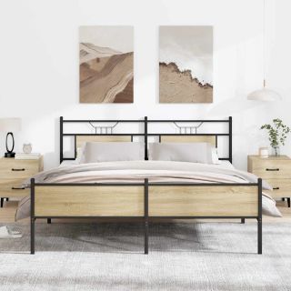 metallist voodiraam ilma madratsita Sonoma tamm 183x213 cm
