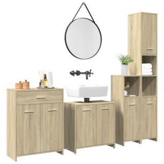 4-osaline vannitoa mööblikomplekt, Sonoma tamm, tehispuit