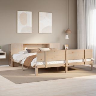 riiuliga voodiraam ilma madratsita, 200x200 cm, männipuit