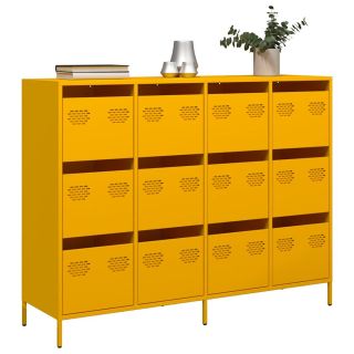 puhvetkapp sinepikollane 135x39x103,5 cm külmvaltsitud teras