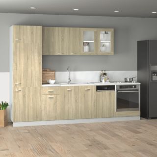 8-osaline köögimööbli komplekt, “Lyon”, Sonoma tamm, tehispuit