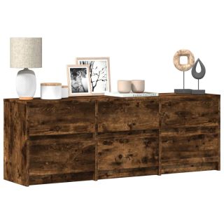 Тумба под ТВ со светодиодной подсветкой, дымчатый дуб, 140x34x50 см, искусственное дерево