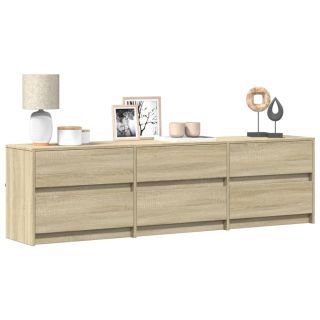 Тумба под телевизор со светодиодной подсветкой, дуб Сонома, 180x34x50 см, искусственное дерево