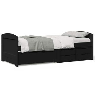 Кушетка с 5 ящиками без матраса IRUN Black 90x200 см