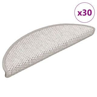 Коврики для лестницы самоклеящиеся с эффектом сизаля 30 шт. 56x17x3 см Платина