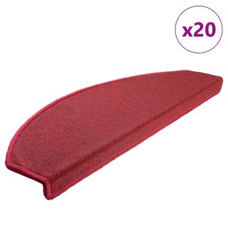 Коврики для лестницы 20 шт. бордовые 65x24x4 см