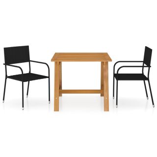 3-osaline aiamööblikomplekt, must