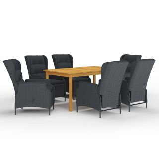 7-osaline aiamööbli söögikomplekt, tumehall