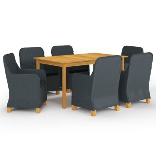 7-osaline aiamööbli söögikomplekt, tumehall
