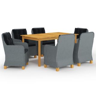 7-osaline aiamööbli söögikomplekt, helehall