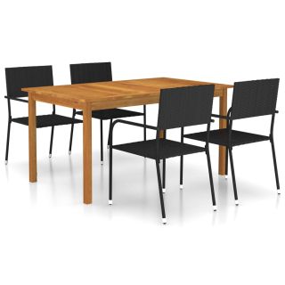 5-osaline aiamööblikomplekt, must