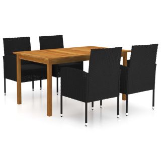 5-osaline aiamööblikomplekt, must